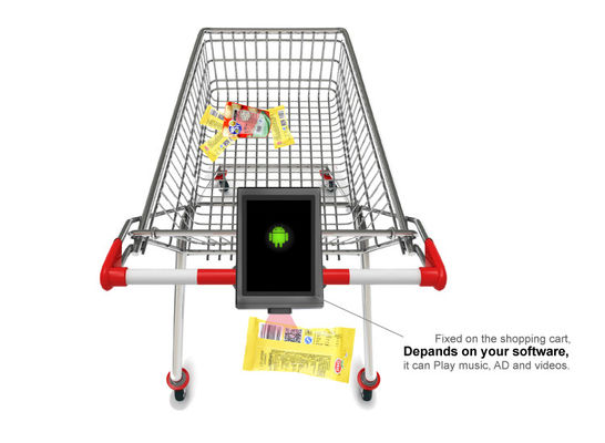 屋内ショッピングカート用のバッテリー付きのショッピングトロッカーに固定された黒色移動式チェック器