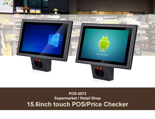 Windows/Android10.0 POSシステム 15.6インチタッチスクリーンと内蔵バーコードスキャナー